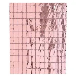 Square Box Shaped Rose Gold Foil Fringe Curtain Birthday Decorate