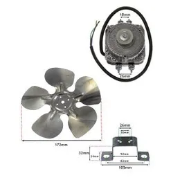 Universal Fridge Refrigerator Cooling Fan Motor + Mounting Bracket Kit 5W