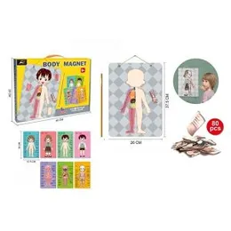 Kids Toy Educational Preschool Leaning Smart Book 80Pcs Body Magnetic Puzzle (0283)