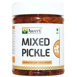 Aweri Mixed Pickle (400g): Mango, Lemon, Chilli, Garlic, Ginger, Dela, Karounda, Kathal & more | 100% Natural Homemade Taste | Made with Cold Pres