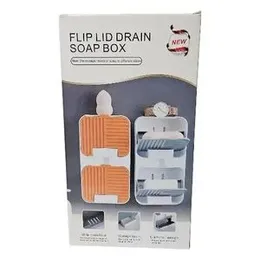 soap holder box modern flip drain soap organiser