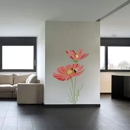 rawpockets Pvc Vinyl Botanical 'Honey Bee On Red Flower' Wall Reusable Self-Adhesive Sticker (75 Cm X 105Cm) (FROM INDIA FAAZ)