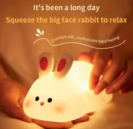 Night Light Cartoon Colorful Silicone Bedside Lamp USB Rechargeable for Children Baby Kids Bedroom Velantine Gift