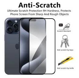 Apple iPhone 15 Pro Full Glue (MTB) Full Screen Anti-Scratch Tempered Glass Screen Protection