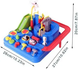Cute Car Adventure Mini Track set with 4 Cars - Play without Batteries - Mechanical Principles