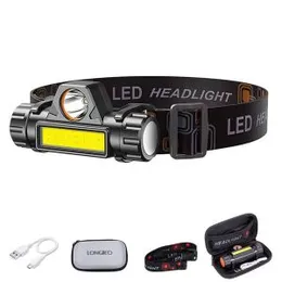 Portable Mini Flashlight Q5+COB Led Headlamp