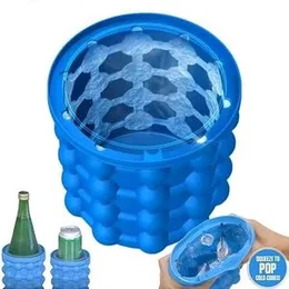 Ultimate Portable Ice Bucket with Advanced Silicone Ice Cube Mold Tray for Superior Freezing, Cooling, and Serving of Wine, Beer, Whiskey, and Cocktai