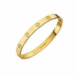 Gold Plated Guarantee Cartier LOVE Bangle for Women And Men Bangle Fashion Style Steel Bracelet With Box.