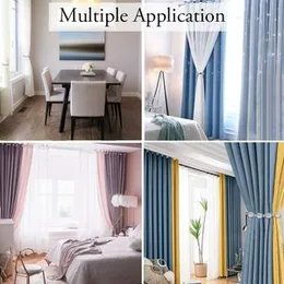 SILVERBILL Curtain Tiebacks Decorative Curtain Rope Crystal Beaded Curtain Holders 2 Pair (Set of 4) Drape Tie Backs Holdback Holder for Home Office K