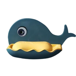 Whale Shape Soap Box Drain Soap Holder Bathroom Accessories Suction Cup Soap Dish Soap Dish Bathroom Container Organizers