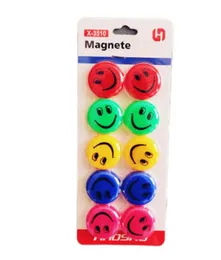 10 Pcs Smiley Magnetic Pin Buttons - 35mm Magnate X-3510 for School, Work & Kids