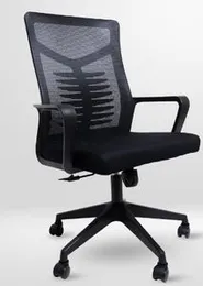 Black mid back mesh chair for office