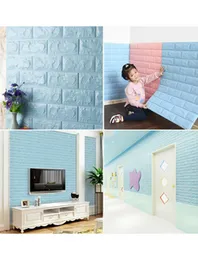 10Pcs Waterproof Self-Adhesive 3D Brick Background Wall Sticker DIY Wallpaper
