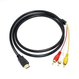 HDMI to RCA Cable 1080P 5ft/1.5m HDMI Male to 3-RCA Video Audio AV Cable Connector