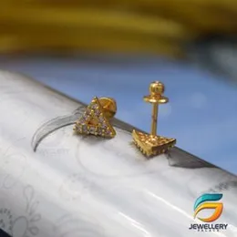 Gold Plated Earring Triangle Earrings With Full Stone for Women Beautiful.