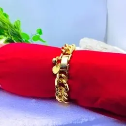 Gold Plated 15MM Bracelet Guarantee Fashion Fashionable and Stylish Smart Rock Model Design for Men.