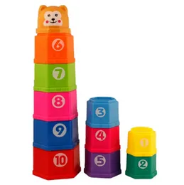 Hexagon Stacking Cups with 1 to 10 Numbers & ABC Letters Stack Game 6M+