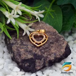 Gold Plated Big Double Heart Dil Pan Pendant for Women