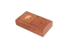 Kesha WoodKraft Rosewood Sheesham Wood Pocket Cigarette Case Holder Stand (4.96 X 2.68 X 1.12 inch, Brown), Perfect to Keep 10 Cigarettes