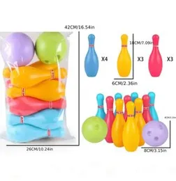 Cute Kids Bowling Champ Mini Set - Includes 10 Multicolor Pins & 2 Balls