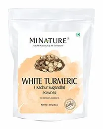 White Turmeric Powder by mi nature | Kachur, Curcuma zeodaria,Poolankilangu powder | 227g(8 oz) (0.5 lb) | Does not stain | White turmeric powder for