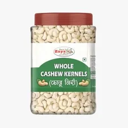 Zaya (1Kg) Whole Cashew Kernels, White Good Size Kaju, Less Or No Cholesterol, Good as a snack, Saboot Kaju