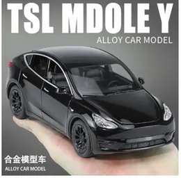 1:32 Scale Die Cast Tesla Model Y Zinc Alloy Model Car with Sounds Lights