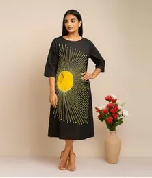 Black with Yellow and White Premium Batik SV 08