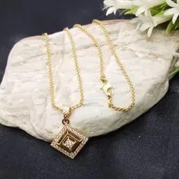gold plated guaranteed 18/ 24 inch  new trend diamond chain with box pendent  for stylish women's.