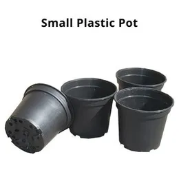 Cactus Small Plastic Pot Black Indoor Outdoor Pot