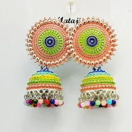 Traditional Multicolor Round Head Beautiful Small jhumka Drop Earrings For Women.
