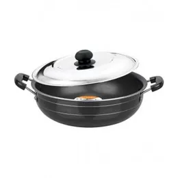 RICH Nonstick Deep Kadai With Stainless Steel Lid 23cm, 25cm, 27cm