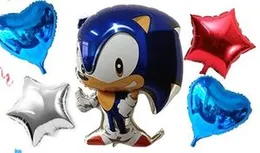 5 Pcs Foil Balloons Sonic Birthday Party Decoratings