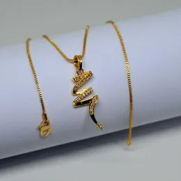 Gold Plated Chain Spiral Design Pendant with small Stone