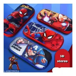 Marvel Cartoon Anime 3D Printing Pencil Case Avengers Spider-Man Boys Student Children Large Capacity Pencil Case Birthday Gifts
