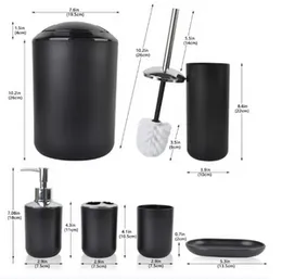 Bathroom Accessories Set 6 Piece Bath Ensemble Includes Soap Dispenser, Toothbrush Holder, Toothbrush Cup, Soap Dish for Decorative Countertop and Hou