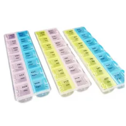 Weekly Pill Organizer - 7 Day Pills Container with 14 Grids (Day & Night), Daily Week Pill Reminder Case Travel Friendly, BPA-Free Vitamin, Supplement