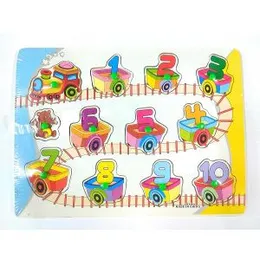 Kids Toy Learning Educational Puzzle Anthropomorphic Trolleys Numbers (0471)