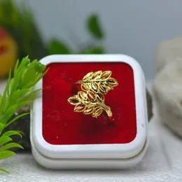 Gold Plated Beautiful Leaf Ring Design With White Stone For Women.