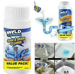 Sink and drain cleaner / sink cleaning powder for bathroom drainage block clearing.