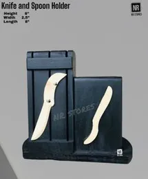 Knife and Spoon Holder Wooden knife and spoon holder.