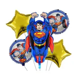 5 Pcs Foil Balloons Super Man Birthday Party Decorating
