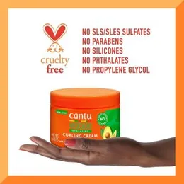 Cantu Avocado Silicone Free Curly Hair Styling Cream with Shea Butter, 355ml (packaging may vary)