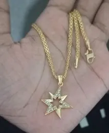 Gold Plated star design Pendant with chain