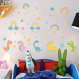 Tipi Tipi Tap Joyful Dino Delight Colorful Dinosaur Heart Rainbow Wall Stickers Wall Decals Rainbow Heart Crown Cloud Star Wall Stickers Wall Decors f