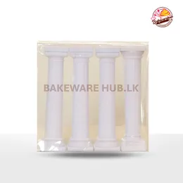 Cake Pillars – 4 Pack | 13cm Tier Support | Elegant Plastic Columns for Stacked Cakes