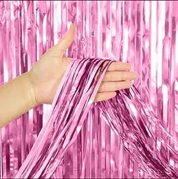 Birthday Light Pink Foil Curtain Fringe Party Backdrop Balloon
