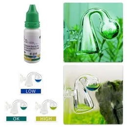 Aquarium Carbon Dioxide CO2 Monitor Indicator Planted Tank Glass Drop Ball Checker with Liquid Test Solution Bottle
