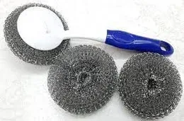 1111403 steel wool plastic handle 3pcs