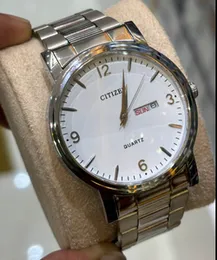 Citizen Day & Date Quartz Silver  Men's Luxury Watch for men - 1 Year Warranty